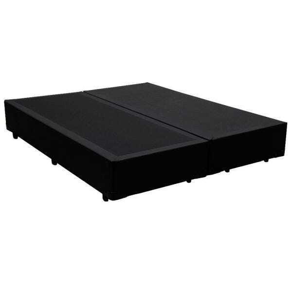 Base Box Queen Bipartido Belos Sonhos Sintético Preto 40x158x198 - 1