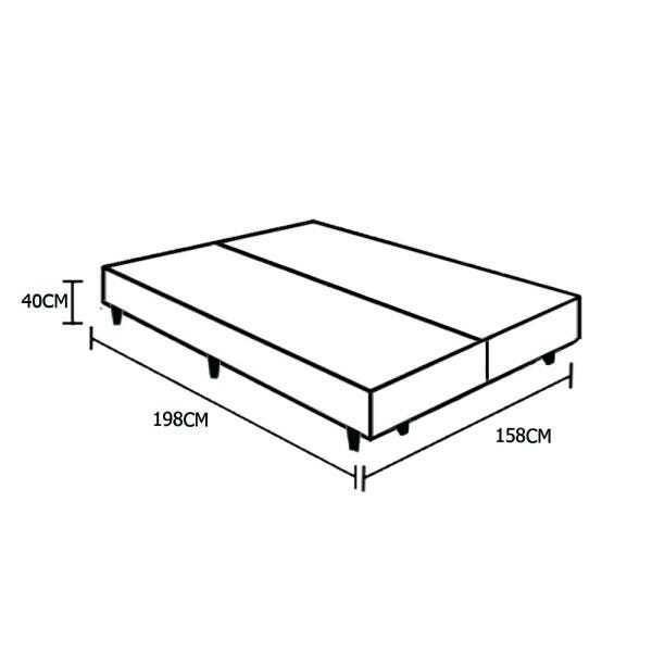 Base Box Queen Bipartido Belos Sonhos Sintético Preto 40x158x198 - 3