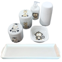 Ver imagem 1 de Kit Higiene Bebê 6 Pçs Safari - Tudo Porcelana Tp Decorada