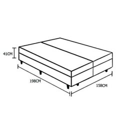 Base Box Baú Queen Bipartido Belos Sonhos Suede Bege 41x158x198 - 4