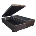 Ver imagem 2 de Base Box Baú Queen Bipartido Belos Sonhos Suede Marrom 41x158x198