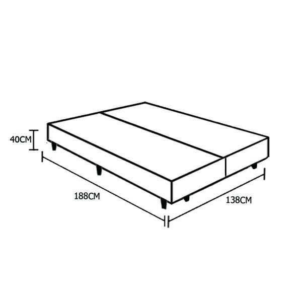 Base Box Casal Bipartido Belos Sonhos Sintético Branco 40x138x188 - 3