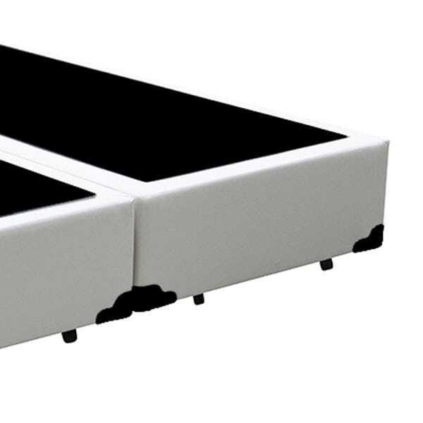 Base Box Casal Bipartido Belos Sonhos Sintético Branco 40x138x188 - 2