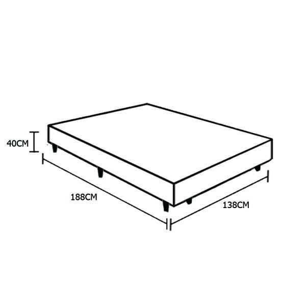 Base Box Casal Belos Sonhos Sintético Bege 40x138x188 - 4