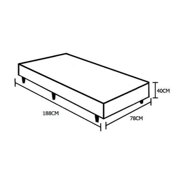 Base Box Solteiro Belos Sonhos Sintético Preto 40x78x188 - 3