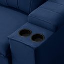 Ver imagem 3 de Sofá 3 Lugares Retrátil Reclinável para Sala 225cm Malfati F04 Veludo Azul - Lyam Decor