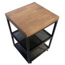 Ver imagem 3 de Banco Sapateira Estilo Industrial (tam P) - 2 Prateleiras de Ferro e Assento de Madeira