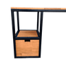 Escrivaninha Estilo Industrial - Uma Gaveta e Um Nicho Vazado - Ferro em Preto e Madeira Cor Castanh - 6