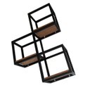 Ver imagem 3 de Nicho de Parede Estilo Industrial Ferro e Madeira Modelo 08