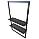 Ver imagem 1 de Suporte Estilo Industrial de Banheiro para Toalhas com 2 Prateleiras de Chapa de Ferro