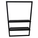 Ver imagem 2 de Suporte Estilo Industrial de Banheiro para Toalhas com 2 Prateleiras de Chapa de Ferro