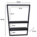 Ver imagem 3 de Suporte Estilo Industrial de Banheiro para Toalhas com 2 Prateleiras de Chapa de Ferro