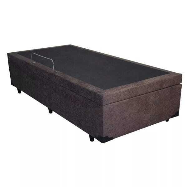 Base Box Baú Solteirão Belos Sonhos Suede Marrom 41x96x203 - 3