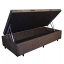 Ver imagem 1 de Base Box Baú Solteirão Belos Sonhos Suede Marrom 41x96x203