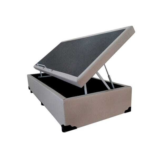 Base Box Baú Solteiro Belos Sonhos Sintético Bege 41x88x188 - 1