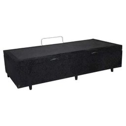 Base Box Baú Solteiro Belos Sonhos Suede Preto 41x88x188 - 2