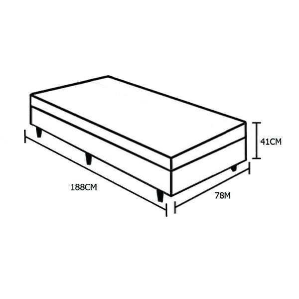 Base Box Baú Solteiro Belos Sonhos Sintético Bege 41x78x188 - 4