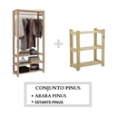 Ver imagem 4 de Estante Pinus Multiuso E Arara Simples Para Closet - AJL AJL STORE