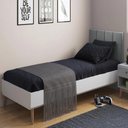 Ver imagem 2 de Cabeceira Solteiro Laura 0,90 Almofadada Cinza