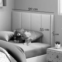 Ver imagem 3 de Cabeceira Solteiro Laura 0,90 Almofadada Cinza