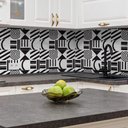 Ver imagem 2 de Papel de Parede Ladrilhos Branco e Preto-60x300cm