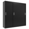 Guarda Roupas Casal Lisboa 3 Portas de Correr e 2 Gavetas - Black Black - 1