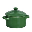 Ver imagem 2 de Kit 6 Mini Caçarola Cerâmica Verde Esmaltada 250ml Moderna Panelinha para Festa Buffet Servir