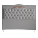 Ver imagem 1 de Cabeceira de Cama Box Barcelona Casal 140 Cm Capitonê Retro Botão Encapados Suede Prata do Lar Mó