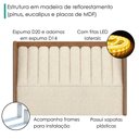 Ver imagem 5 de Cabeceira Casal 140 cm Lumina LED com Frame Boucle Tca 310 Corino Tcs 727 Peer