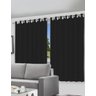 Cortina Blackout Preto com Ilhós - 200x140cm - 1