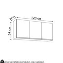Ver imagem 4 de Armário de Cozinha Aéreo 120cm 3 Portas Virgínia Cinza Claro - Lumil