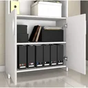 Ver imagem 3 de Armário para Escritório Semi-Aberto 2 Portas com Chave Branco