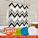 Ver imagem 1 de Cortina de Box Zig Zag Preto e Branco com Gancho