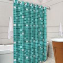 Ver imagem 1 de Cortina de Box com Ilhós Estampada Pastilha Verde