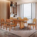 Ver imagem 3 de Mesa Carolina 180 Tampo MDF 6 Cadeiras Moderna Mobilia