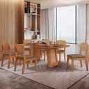 Ver imagem 2 de Mesa Carolina 180 Tampo MDF 6 Cadeiras Moderna Mobilia