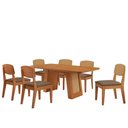 Ver imagem 1 de Mesa Carolina 180 Tampo MDF 6 Cadeiras Moderna Mobilia