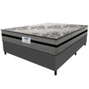 Ver imagem 1 de Cama Box Casal Colchão Gazin com Molas Ensacadas Rubi 138x188x70cm Suede Cinza/preto Cinza