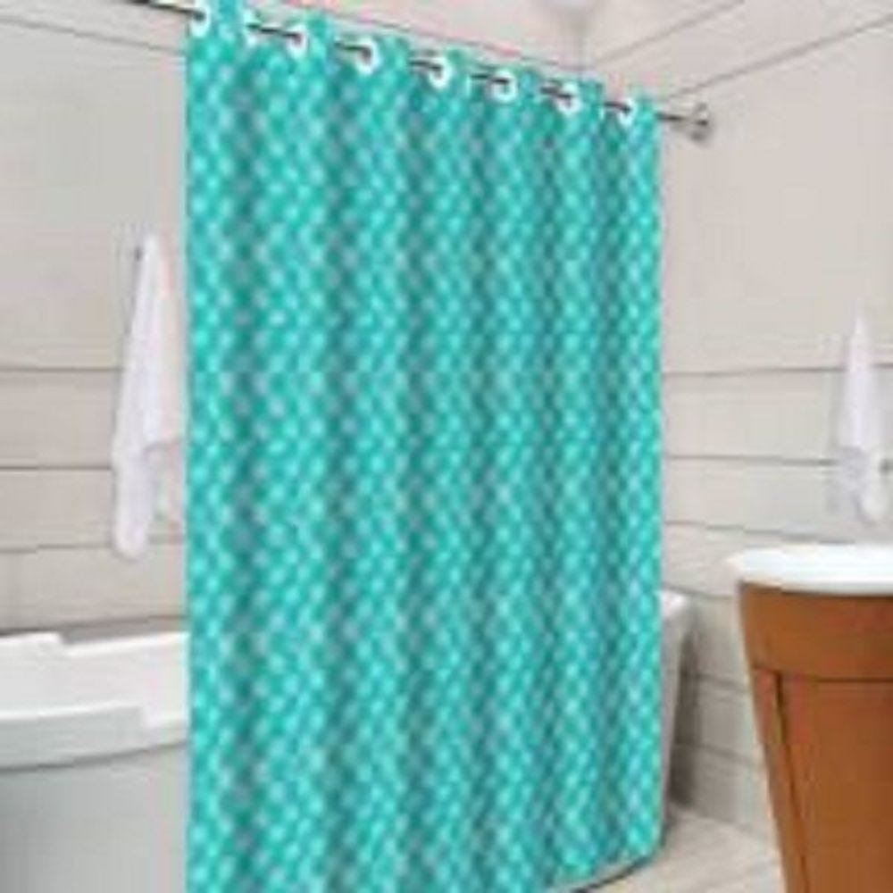 Cortina para Box 3D Azul Tiffany com Ilhós 138cm x 198c