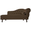 Ver imagem 5 de Kit Diva Recamier Diana 160cm Lado Esquerdo e 02 Poltronas Classic Suede Marrom - ADJ Decor