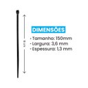 Ver imagem 2 de 5x Fita Hellerman Abraçadeira Enforca Gato de Nylon 150x3,6mm 18kg Ds0073-500un