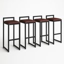 Ver imagem 1 de Kit 4 Banqueta Metal Alta Balcão Área Gourmet Bancada Cozinha Bistrô Moderno Couro Sintético
