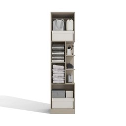 Guarda Roupa Solteiro Armário Roupeiro 1 Porta 3 Nichos 6 Prateleiras Quarto Kappesberg Bege - 4