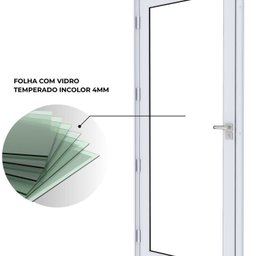 Porta de Alumínio de Giro com Vidro Temperado 215x90 - Eccellente Abertura Esquerda - 4