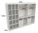 Ver imagem 1 de Kit Closet Armário Colmeia Cabideiro M81 (roupa, Sapateira) VETORIAL MÓVEIS Branco