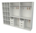 Ver imagem 3 de Kit Closet Armário Colmeia Cabideiro M81 (roupa, Sapateira) VETORIAL MÓVEIS Branco