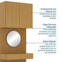 Ver imagem 5 de Penteadeira com Painel Ripado Espelho e LED Samambaia CabeCasa MadeiraOriginals Marrom/Carvalho