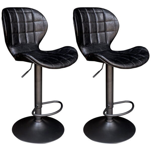 Kit 2 Banquetas Decorativa Sala e Cozinha Born PU Preto - Gran Belo - 1