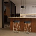 Ver imagem 6 de Kit 2 Banqueta Decorativa Rubel Base Gold PU Preto - Gran Belo