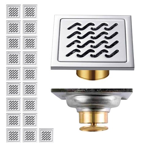 Ralo Inox 10x10 Lavabo Kit 19 Uni Casa Varanda Banheiro Box Anti Odor Anti Inseto Higienico Resisten